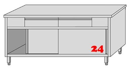 AfG Arbeitsschrank mit 2 Schubladen und Schiebetren (B1200xT600) ASSL126 verschweite Ausfhrung