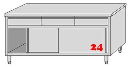 AfG Arbeitsschrank mit 3 Schubladen und Schiebetren (B1400xT700) ASSL147 verschweite Ausfhrung