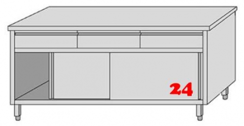 AfG Arbeitsschrank mit 3 Schubladen und Schiebetren (B1800xT700) ASSL187 verschweite Ausfhrung