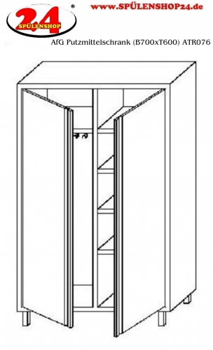 AfG Putzmittelschrank (B700xT600) ATR076 mit 2 Flgeltren verschweite Ausfhrung