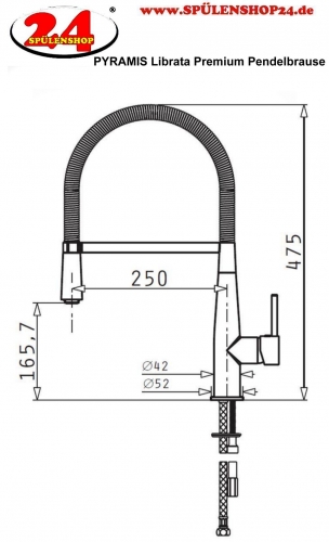 PYRAMIS Kchenarmatur Librata Premium Einhebelmischer Chrom mit flexibler Pendelbrause