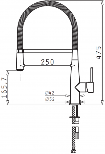 PYRAMIS Kchenarmatur Librata Premium Einhebelmischer Chrom mit flexibler Pendelbrause