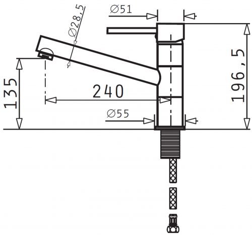 PYRAMIS Kchenarmatur Aria Classic Einhebelmischer Chrom mit Festauslauf