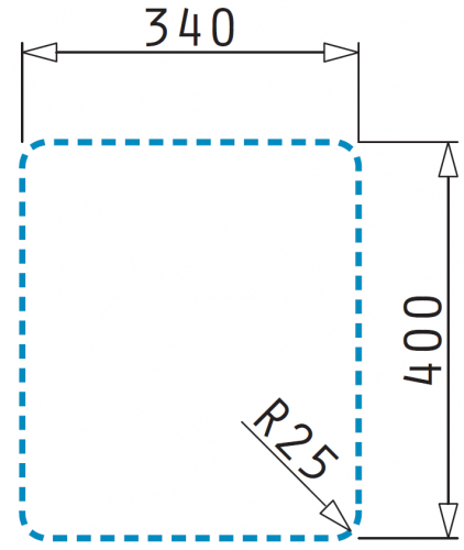 PYRAMIS Kchensple Lydia (34x40) 1B Unterbausple mit Siebkorb als Stopfen- oder Drehknopfventil