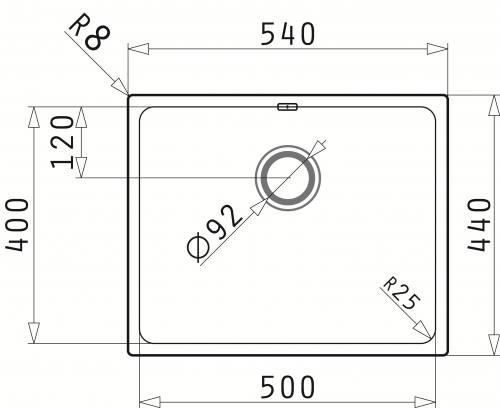 PYRAMIS Kchensple Lydia (50x40) 1B Unterbausple mit Siebkorb als Stopfen- oder Drehknopfventil