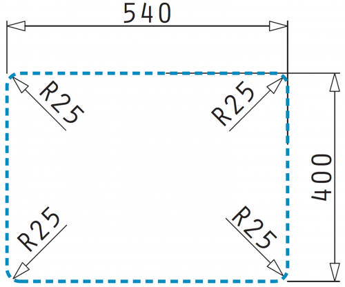 PYRAMIS Kchensple Lydia (60x46) 1 1/2B LH Unterbausple mit Siebkorb als Stopfenventil Hauptbecken links