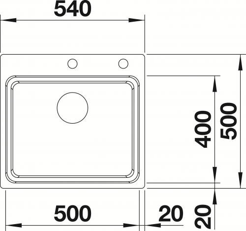 BLANCO Kchensple Etagon 500-IF/A Edelstahlsple / Einbausple Flachrand mit Ablaufsystem InFino und Zugknopf