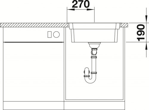 BLANCO Kchensple Etagon 500-IF/A Edelstahlsple / Einbausple Flachrand mit Ablaufsystem InFino und Zugknopf