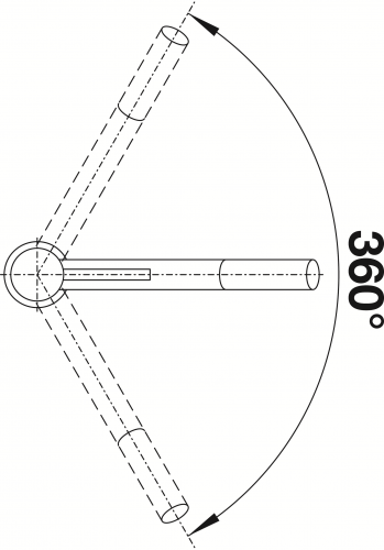 BLANCO Kchenarmatur Kano Chrom Einhebelmischer / Spltischarmatur mit Festauslauf 360 schwenkbarer Auslauf