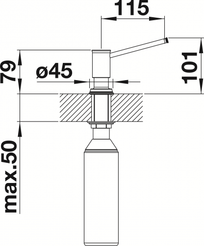 BLANCO Seifenspender Livia Chrom Splmittelspender / Dispenser bequeme Druckbettigung von oben