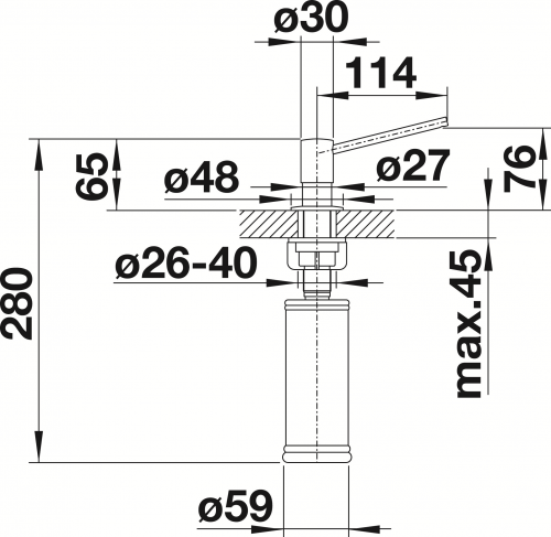 BLANCO Seifenspender Torre Edelstahl Finish Splmittelspender / Dispenser bequeme Druckbettigung von oben