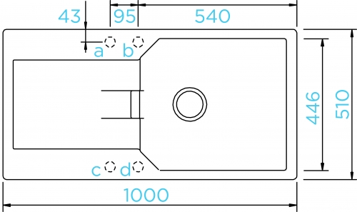 x SCHOCK Kchensple Manhattan D-100L Cristalite Granitsple / Einbausple Basic Line mit Drehexcenter