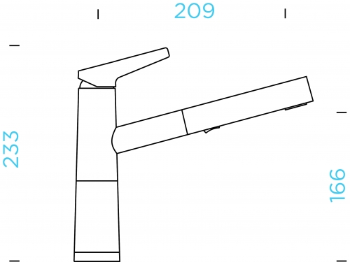 SCHOCK Kchenarmatur SC-510 Cristalite Basic Line Einhebelmischer Zugauslauf 120 schwenkbarer Auslauf mit Materialhlse und Schlauchbrause in 4 Farben