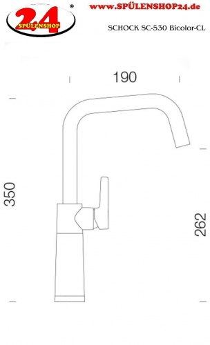 SCHOCK Kchenarmatur SC-530 Cristalite Basic Line Einhebelmischer Festauslauf 360 schwenkbarer Auslauf mit Materialhlse