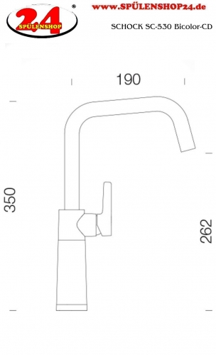 SCHOCK Kchenarmatur SC-530 Cristadur Classic Line Einhebelmischer Festauslauf 360 schwenkbarer Auslauf mit Materialhlse