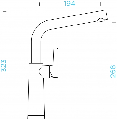 SCHOCK Kchenarmatur SC-540 Cristalite Basic Line Einhebelmischer Festauslauf 360 schwenkbarer Auslauf mit Materialhlse