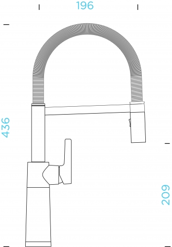 SCHOCK Kchenarmatur SC-550 Cristalite Basic Line Einhebelmischer Festauslauf 150 schwenkbarer Auslauf mit Materialhlse und Pendelbrause