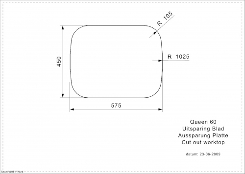 REGINOX Kchensple Queen 60 (L) KGOKG Einbausple Edelstahl mit Flachrand Siebkorb als Stopfenventil