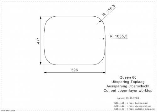 REGINOX Kchensple Queen 60 (L) KGOKG Einbausple Edelstahl mit Flachrand Siebkorb als Stopfenventil