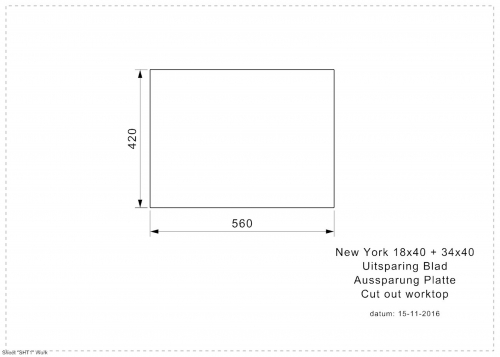 {LAGER} REGINOX Kchensple New York 18x40/34x40 (L) Comfort Becken rechts Einbausple 3 in 1 mit Flachrand Siebkorb als Stopfenventil