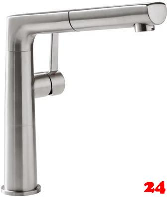 Villeroy & Boch Kchenarmatur Sorano Sky Shower Einhebelmischer Edelstahl massiv mit Zugauslauf