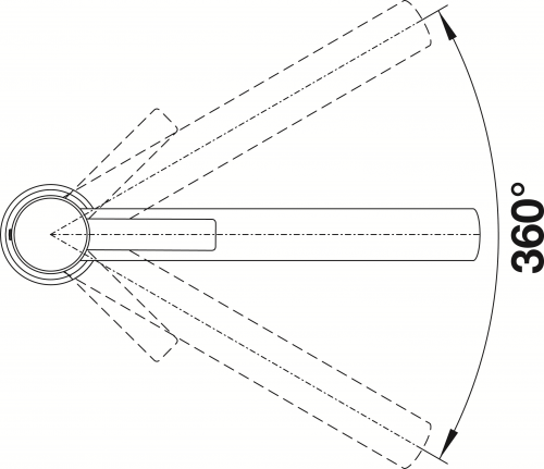 BLANCO Kchenarmatur Ambis Edelstahl massiv Einhebelmischer / Spltischarmatur mit Festauslauf 360 schwenkbarer Auslauf
