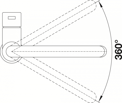 BLANCO Kchenarmatur Candor Edelstahl massiv Einhebelmischer / Spltischarmatur mit Festauslauf 360 schwenkbarer Auslauf