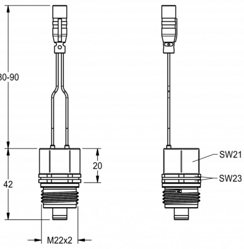 KWC PROFESSIONAL Bypass-Magnetventilkartusche EAQFU0001 DN 5, bistabil, mit wasserdichtem Stecker und Sieb