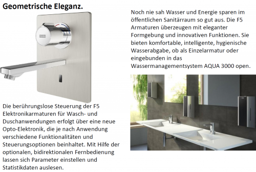 KWC PROFESSIONAL F5E-Therm Elektronik Einbaubatterie F5ET1015 DN 15 als Fertigbauset zur Wandeinbaumontage im Rohbauset