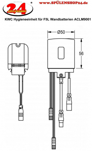 KWC PROFESSIONAL F5L Hygieneeinheit fr Wandbatterien ACLM9001 fr Wasch und Duschanlagen