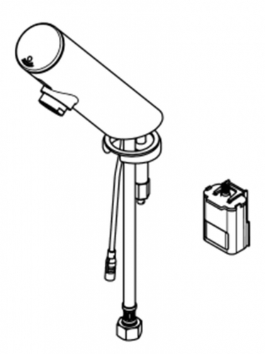 KWC PROFESSIONAL F3E Elektronik Standventil F3EV1001 DN 15 fr Waschanlagen, opto-elektronisch gesteuert mit Batteriefach