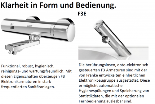 KWC PROFESSIONAL F3E-Therm Elektronik Thermostat Wandbatterie F3ET1002 opto-elektronisch gesteuert