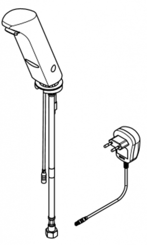 KWC PROFESSIONAL Protronic-S Elektronik Standventil PRTRS0011 DN 15 fr Waschanlagen, opto-elektronisch gesteuert mit Steckernetzteil