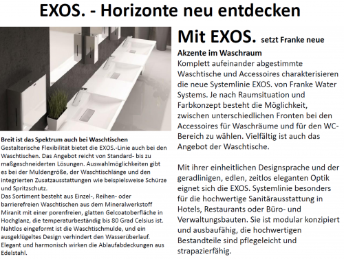 KWC PROFESSIONAL EXOS Elektronischer Seifenspender EXOS625X Aufputzmontage opto-elektronisch gesteuerte Sensorik