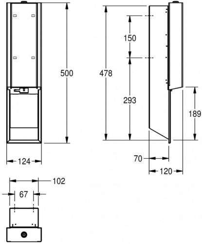 KWC PROFESSIONAL EXOS Elektronischer Seifenspender EXOS625EX Unterputzmontage opto-elektronisch gesteuerte Sensorik