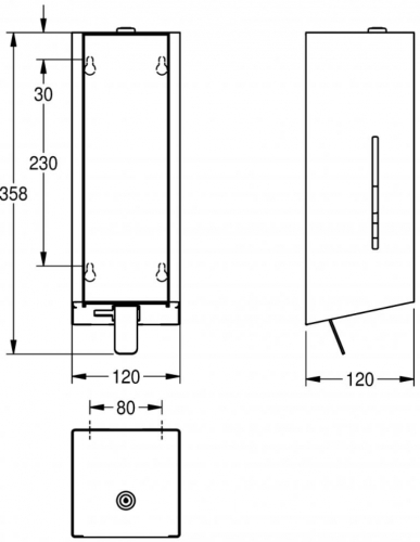 KWC PROFESSIONAL EXOS Schaumseifenspender EXOS616X Aufputzmontage manueller Betrieb ohne Nachfllmedien