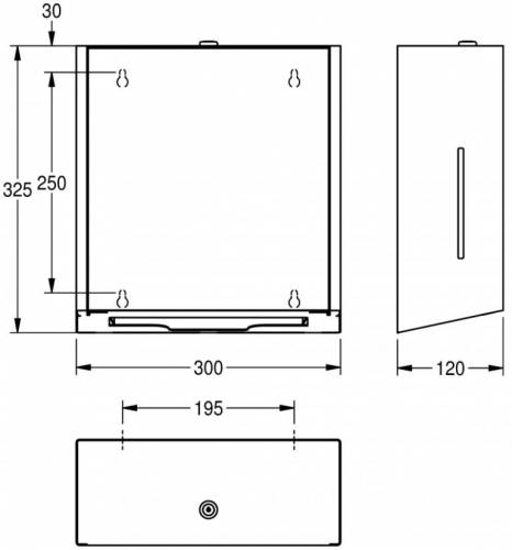 KWC PROFESSIONAL EXOS Papierhandtuchspender EXOS600X fr die Aufputzmontage manueller Betrieb