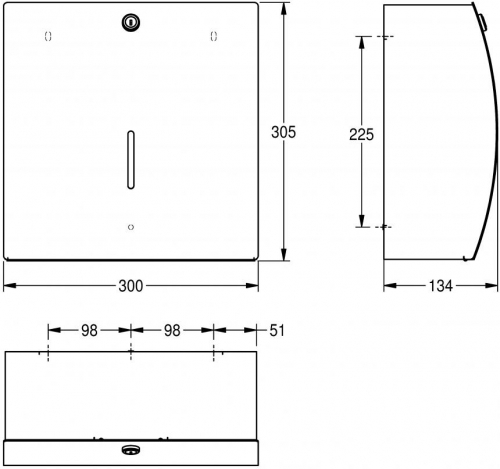 KWC PROFESSIONAL Stratos Papierhandtuchspender STRX600 fr die Aufputzmontage manueller Betrieb