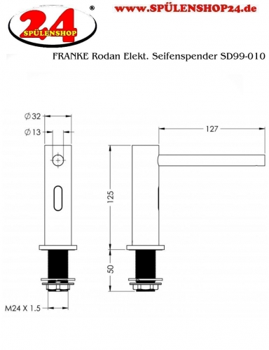 KWC PROFESSIONAL Elektronischer Seifenspender SD99-010 Waschtischmontage opto-elektronisch gesteuerte Sensorik