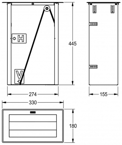 KWC PROFESSIONAL Rodan Papierhandtuchspender RODX600TT fr Einbau von vorn oder oben manueller Betrieb