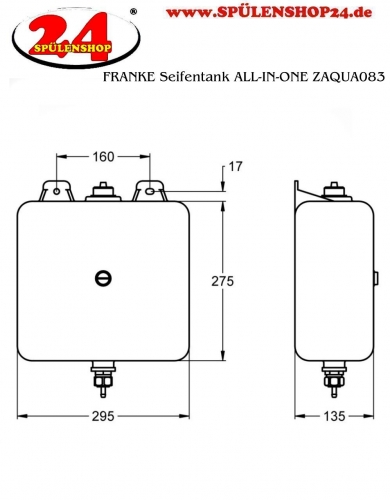 KWC PROFESSIONAL Seifentank ALL-IN-ONE ZAQUA083 fr Waschplatzeinheit ALL-IN-ONE