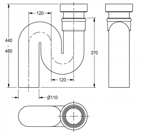 KWC PROFESSIONAL Sirius Siphon ZCMPX002 passend Sirius Fkalausguss SIRX370