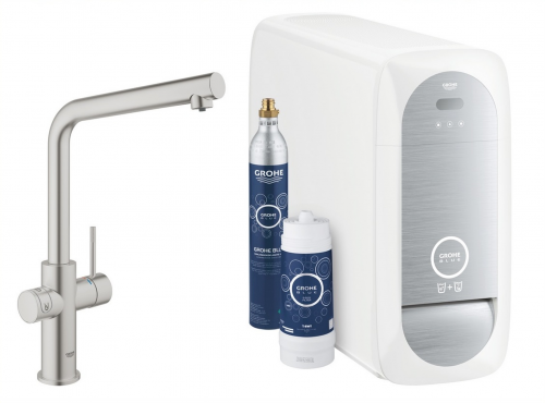 GROHE Blue Home L-Auslauf Starter Kit Spltisch-Einhebelmischer mit Filterfunktion und Khlung (31454DC1)