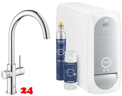 GROHE Blue Home C-Auslauf Starter Kit Spltisch-Einhebelmischer mit Filterfunktion und Khlung (31455001)