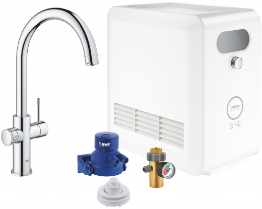 GROHE Blue Professional C-Auslauf SET Spltisch-Einhebelmischer mit Filterfunktion und Khlung (31323002)