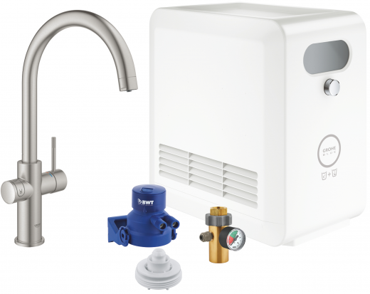 GROHE Blue Professional C-Auslauf SET Spltisch-Einhebelmischer mit Filterfunktion und Khlung (31323DC2)