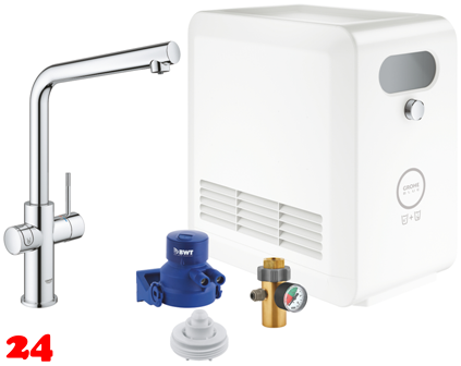 GROHE Blue Professional L-Auslauf SET Spltisch-Einhebelmischer mit Filterfunktion und Khlung (31347003)