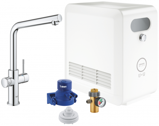 GROHE Blue Professional L-Auslauf SET Spltisch-Einhebelmischer mit Filterfunktion und Khlung (31347003)