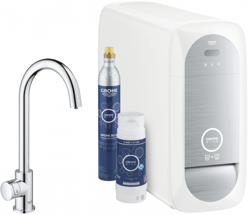 GROHE Blue Home Mono Starter Kit Standventil Chrom mit Filterfunktion und Khlung (31498001)