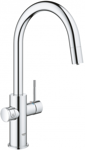 GROHE Blue Home C-Auslauf Starter Kit Kchenarmatur Chrom mit Filterfunktion und herausziehbarem Mousseurauslauf (31541000)